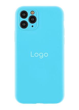 Чохол silicone case full size with frame для iphone 11 pro max 16.blue