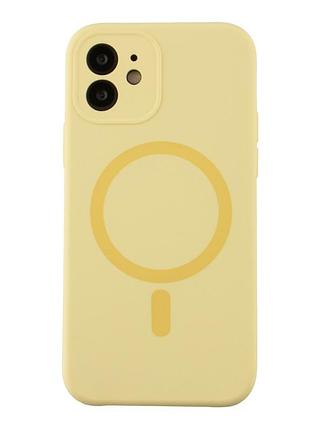 Чохол glow silicone case full camera with magsafe для iphone 12 yellow