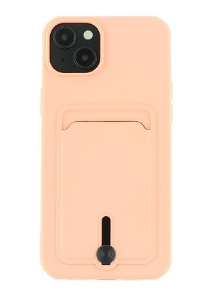 Чохол tpu colorfull pocket card для iphone 15 plus pink sand