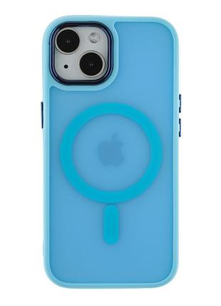 Чохол tpu+pc space magnetic color with magsafe для iphone 15 blue