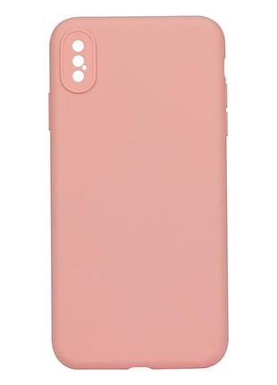 Чохол silicone case full camera no logo для iphone xs max 12.pink