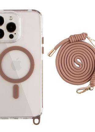 Чохол tpu+pc lanyardcase with magsafe для iphone 14 pro desert gold