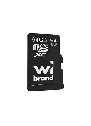 Карта пам'яті wibrand microsdhc 64gb uhs-1 10 class чорний