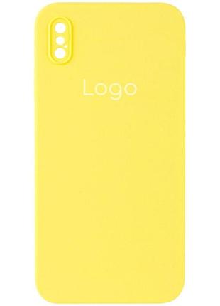 Чохол silicone case square full camera для iphone xs max 51.mellow yellow