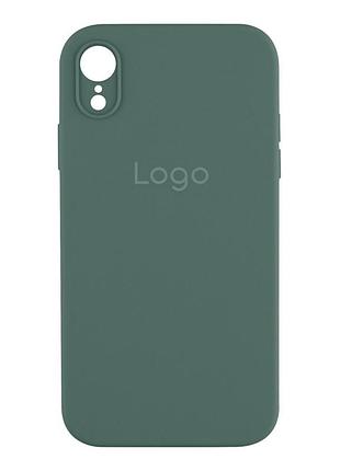 Чохол silicone case square full camera для iphone xr 55.pine green