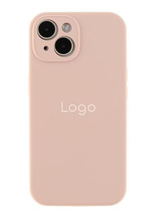 Чохол silicone case full size with frame для iphone 15 19.pink sand