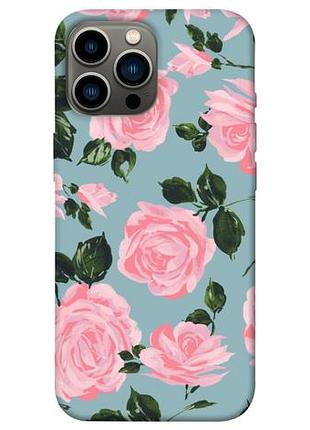 Чохол blex рожевий принт для iphone 13 pro max (6.7"")