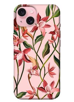Чехол blex с картинкой floral motifs для apple iphone 15 (6.1")