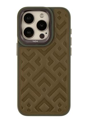 Чохол kajsa briquette collection rhombus для iphone 15 pro olive