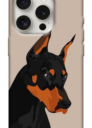 Чехол blex с картинкой doberman для apple iphone 16 pro (6.3")