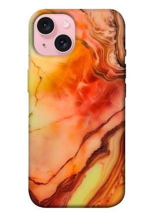 Чехол blex с картинкой красный коралл мрамор для apple iphone 15 (6.1")