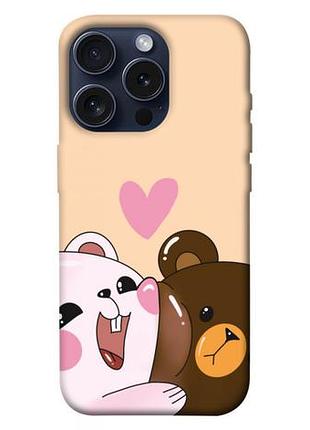 Чехол blex с картинкой медвежата для apple iphone 15 pro (6.1")