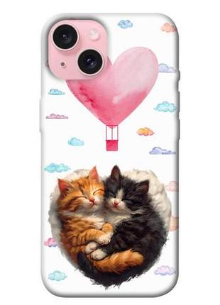Чехол blex с картинкой animals love 3 для apple iphone 15 (6.1")