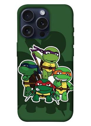 Чохол blex з картинкою green turtles для apple iphone 15 pro (6.1")