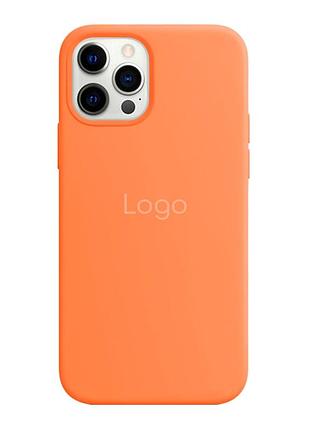 Чохол silicone case with magsafe для iphone 12 pro max kumquat