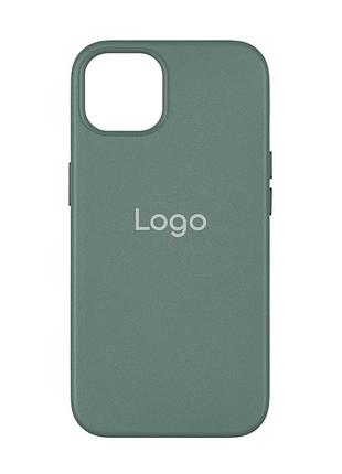Чохол leather case with magsafe для iphone 14 pine needle green