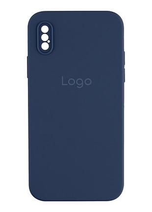Чохол silicone case square full camera для iphone xs max 08.dark blue