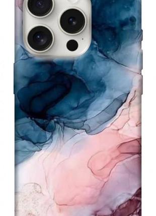 Чехол blex с картинкой розово-голубые разводы для apple iphone 16 pro max (6.9")