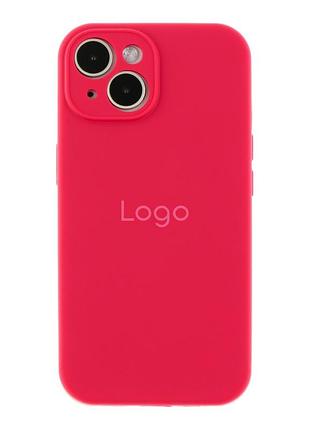 Чехол silicone case full size with frame для iphone 15 plus 37.rose red