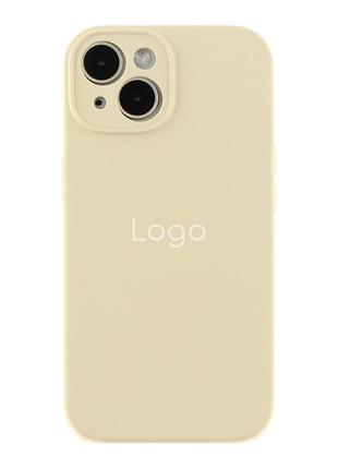 Чохол silicone case full size with frame для iphone 15 plus 11.antique white