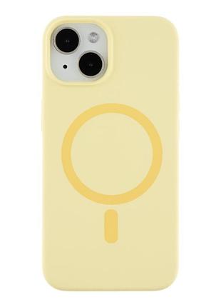 Чохол glow silicone case with magsafe для iphone 14 yellow