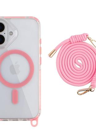 Чохол tpu+pc lanyardcase with magsafe для iphone 16 pink
