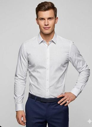 Мужская рубашка hugo boss, extra slim fit, размер 40 (m)