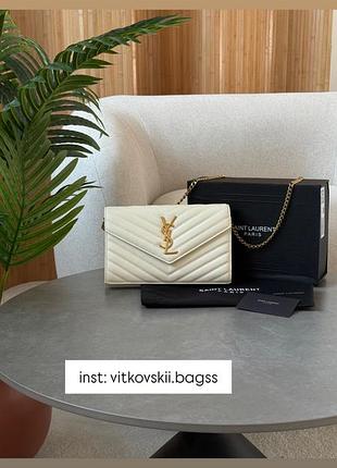 Сумочка cassandre matelasse chain wallet white 🔥