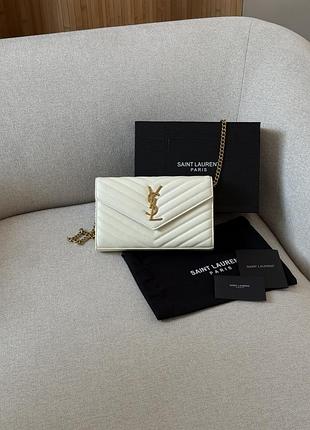 Сумочка cassandre matelasse chain wallet white 🔥