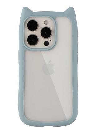 Чохол tpu+pc cat ears case для iphone 15 pro max blue
