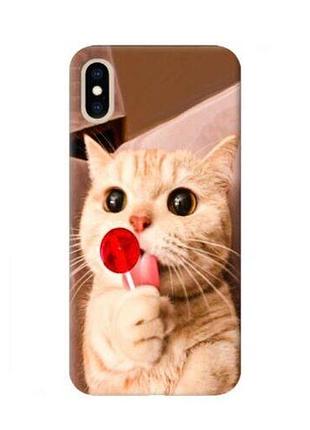 Чехол для iphone x / xs (5.8"") принт: котик с чупиком