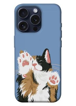 Чехол blex с картинкой funny cat для apple iphone 15 pro (6.1")