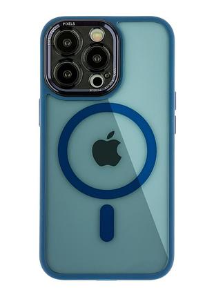 Чохол tpu+pc+metal calais with magsafe для iphone 13 pro dark blue