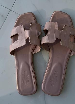Тапки сандалі hermes oran crocodile 40