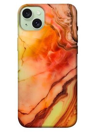 Чехол blex с картинкой красный коралл мрамор для apple iphone 15 plus (6.7")