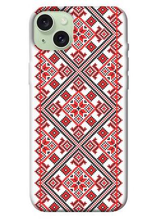 Чехол blex с картинкой вышиванка 6 для apple iphone 15 plus (6.7")