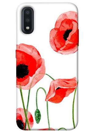 Чехол blex акварельные маки для samsung galaxy a01