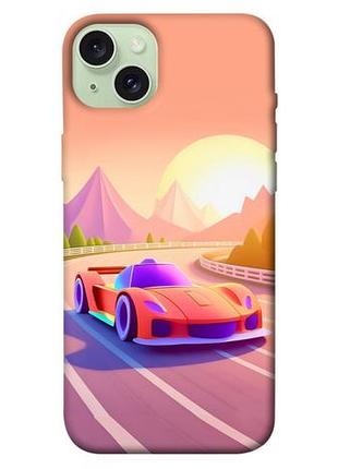 Чохол blex з картинкою машинка на заході сонця для apple iphone 15 plus (6.7")