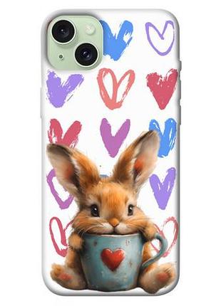 Чехол blex с картинкой animals love 1 для apple iphone 15 plus (6.7")