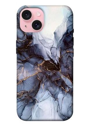 Чехол blex с картинкой черно-белый мрамор для apple iphone 15 (6.1")