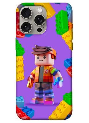 Чехол blex с картинкой colorful constructor для apple iphone 15 pro max (6.7")
