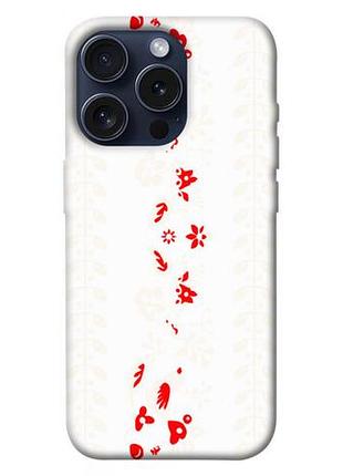 Чехол blex с картинкой вышиванка 5 для apple iphone 15 pro (6.1")