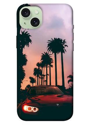 Чехол blex с картинкой bmw at sunset для apple iphone 15 plus (6.7")