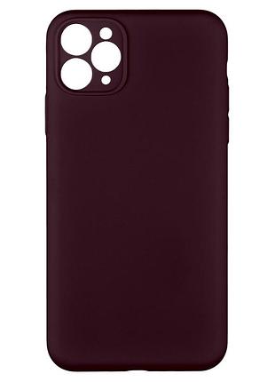 Чохол silicone case full camera no logo для iphone 11 pro max 63.garnet