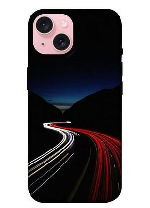 Чехол blex с картинкой красно белая дорога для apple iphone 15 (6.1")