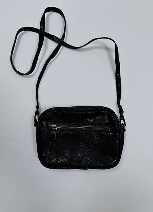 Label lab женская черная маленькая сумка кросс боди блестящий