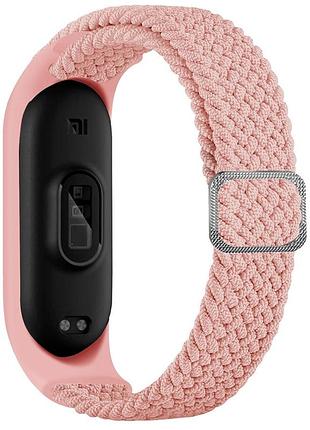 Ремешок для xiaomi mi band 3/4/5/6/7 elastic adjustment pink