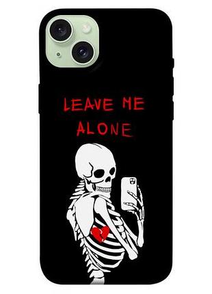 Чехол blex с картинкой leave me alone для apple iphone 15 plus (6.7")