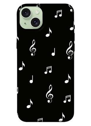Чехол blex с картинкой notes on black для apple iphone 15 plus (6.7")
