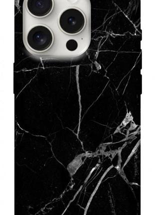 Чехол blex с картинкой черный мрамор для apple iphone 16 pro max (6.9")